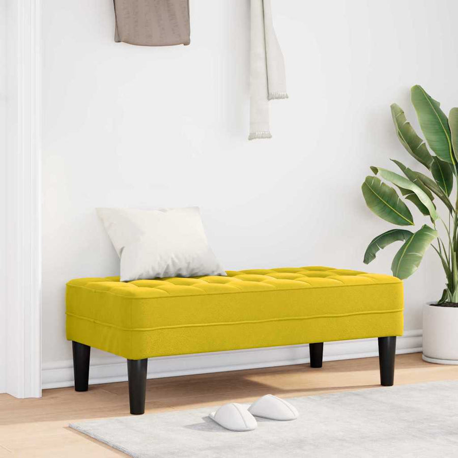 Bank met kussen Geel 113 x 57 x 39 cm Fluweel