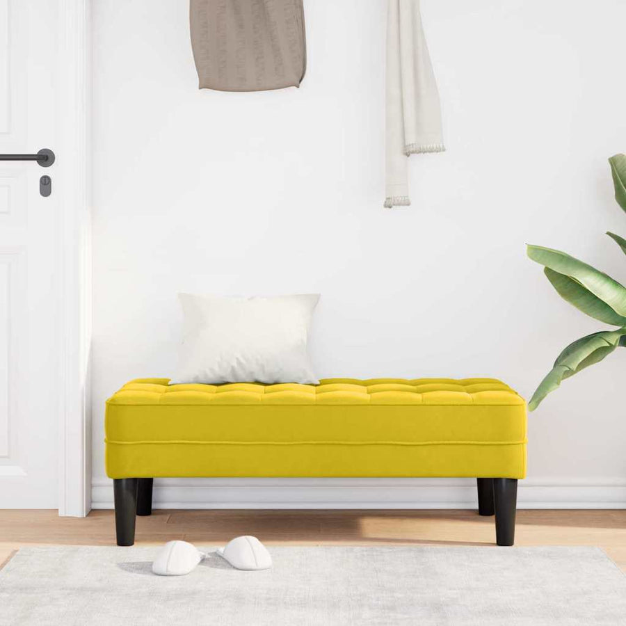 Bank met kussen Geel 113 x 57 x 39 cm Fluweel