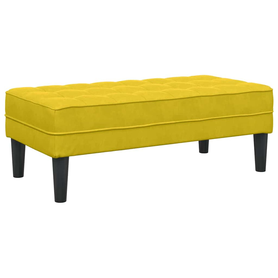 Bank met kussen Geel 113 x 57 x 39 cm Fluweel