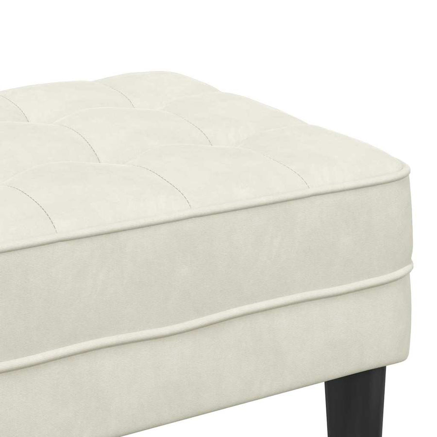 Bank met kussen Crème 113 x 57 x 39 cm Fluweel