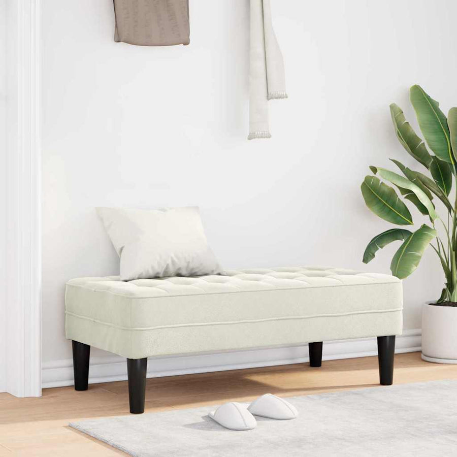 Bank met kussen Crème 113 x 57 x 39 cm Fluweel