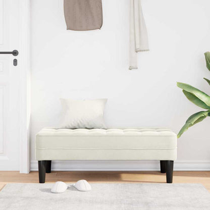 Bank met kussen Crème 113 x 57 x 39 cm Fluweel
