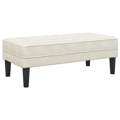Bank met kussen Crème 113 x 57 x 39 cm Fluweel