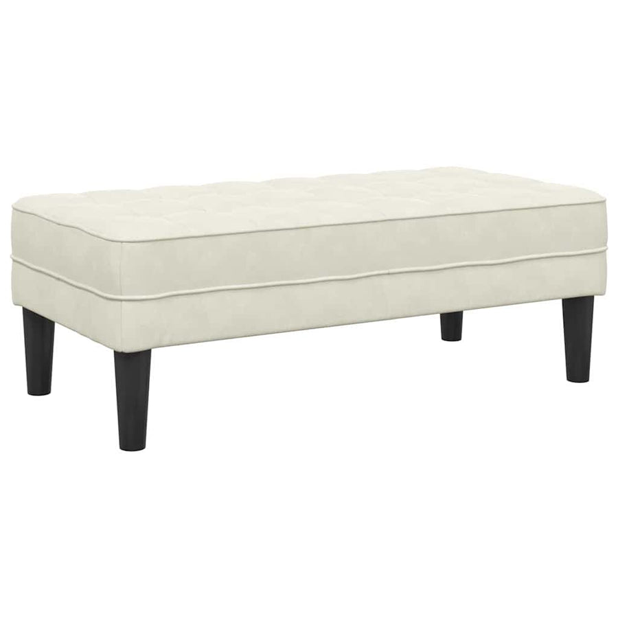 Bank met kussen Crème 113 x 57 x 39 cm Fluweel