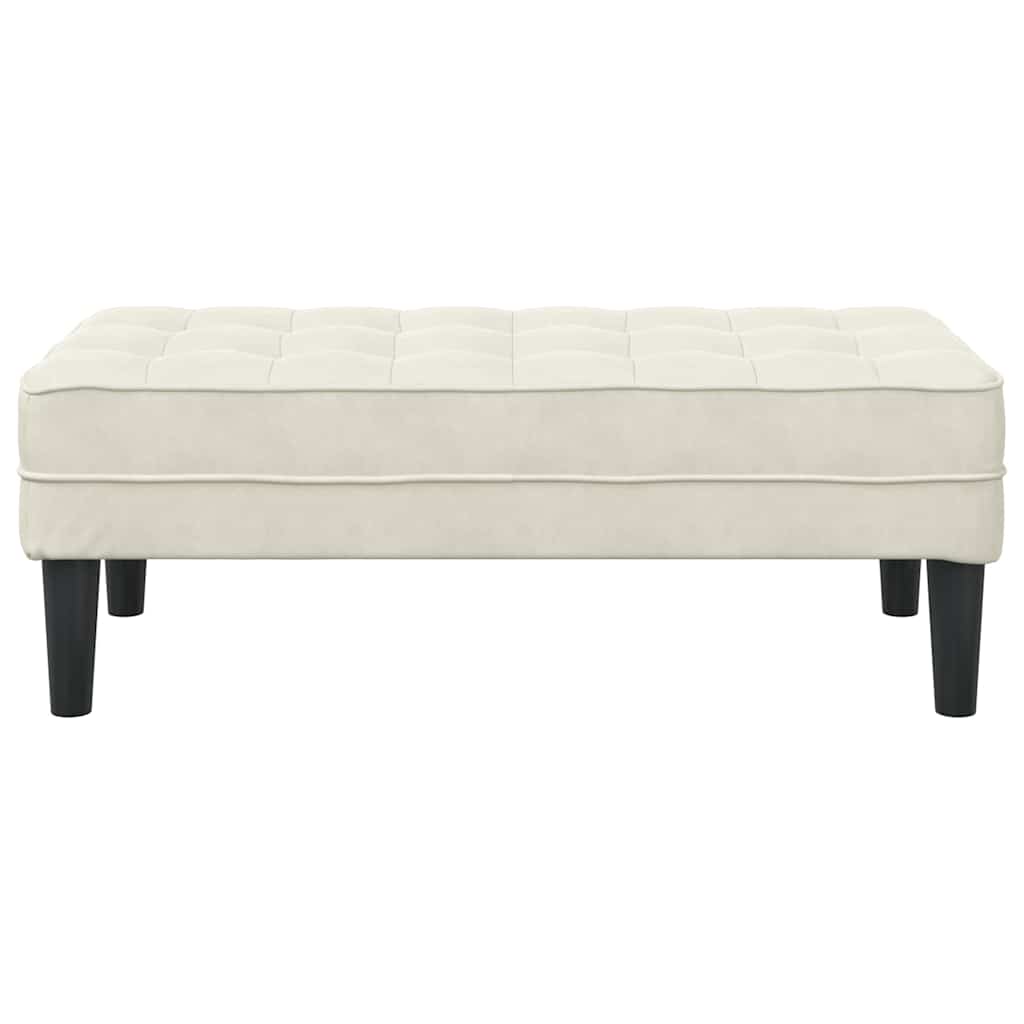 Bank met kussen Crème 113 x 57 x 39 cm Fluweel