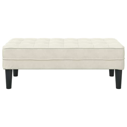 Bank met kussen Crème 113 x 57 x 39 cm Fluweel