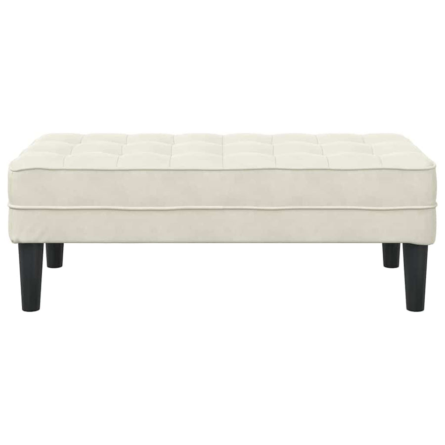 Bank met kussen Crème 113 x 57 x 39 cm Fluweel