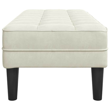 Bank met kussen Crème 113 x 57 x 39 cm Fluweel