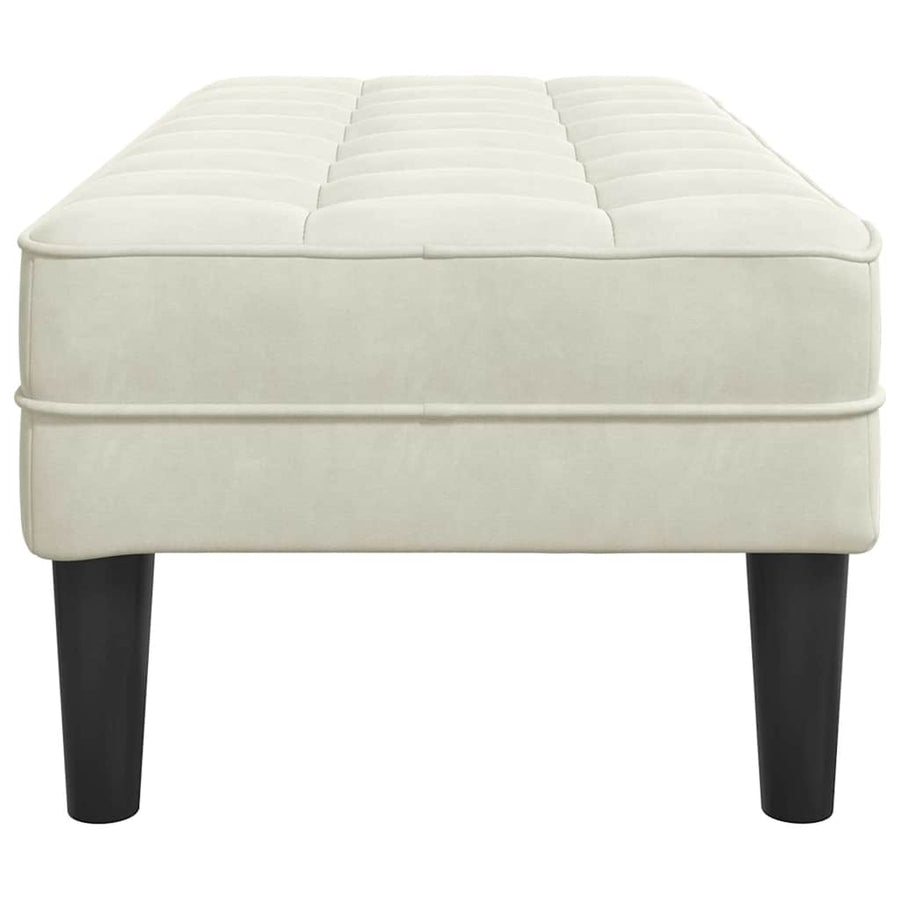 Bank met kussen Crème 113 x 57 x 39 cm Fluweel