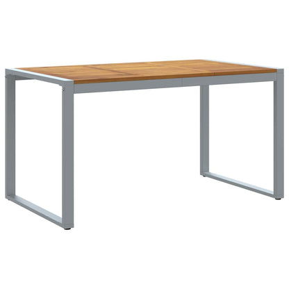 Tuinstafel Grijs 140 x 80 x 75 cm Massief Acaciahout