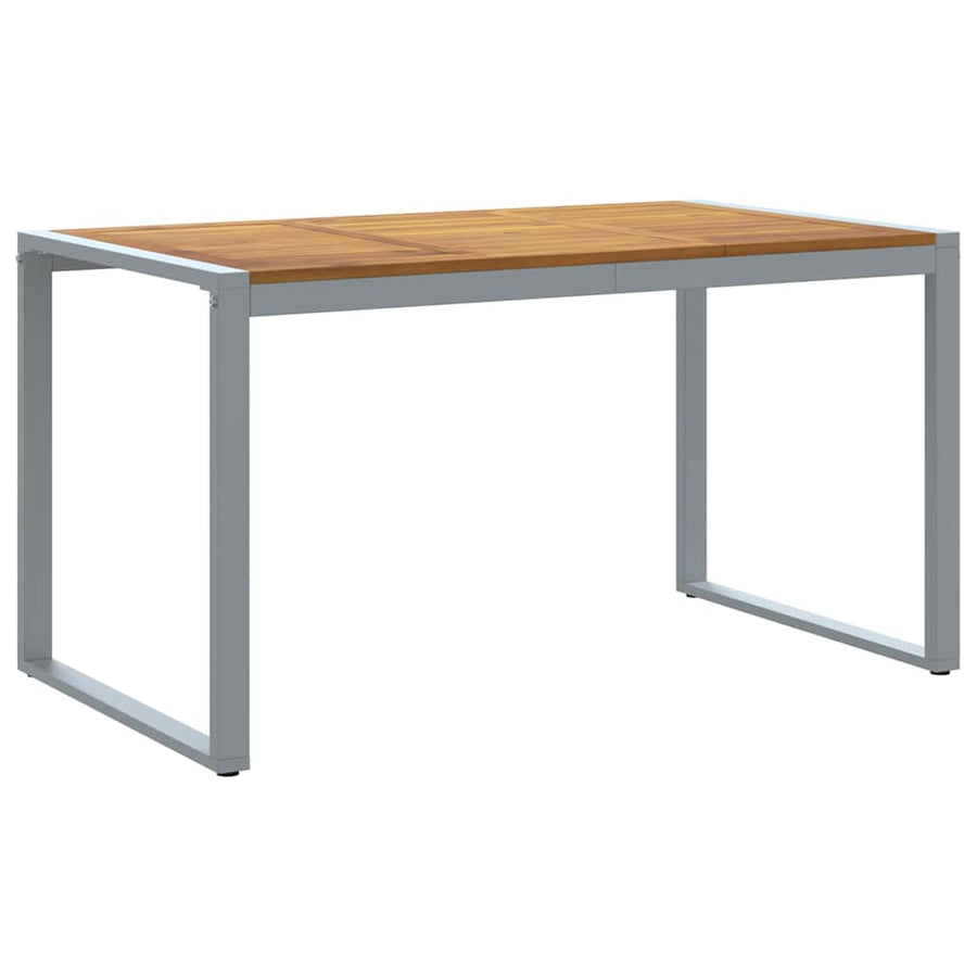 Tuinstafel Grijs 140 x 80 x 75 cm Massief Acaciahout