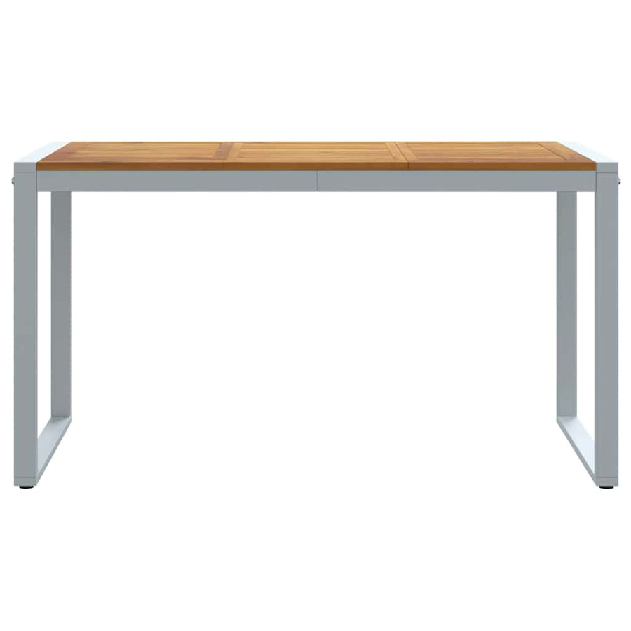 Tuinstafel Grijs 140 x 80 x 75 cm Massief Acaciahout