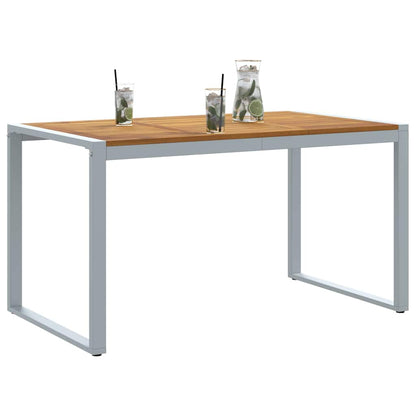 Tuinstafel Grijs 140 x 80 x 75 cm Massief Acaciahout