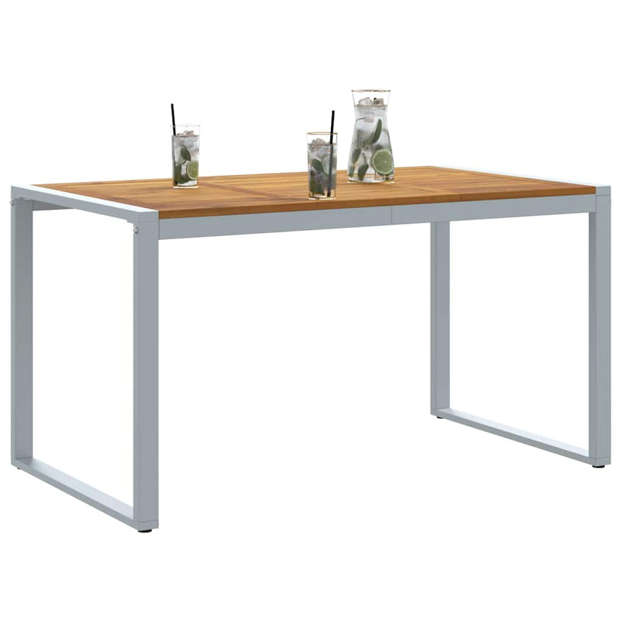 Tuinstafel Grijs 140 x 80 x 75 cm Massief Acaciahout
