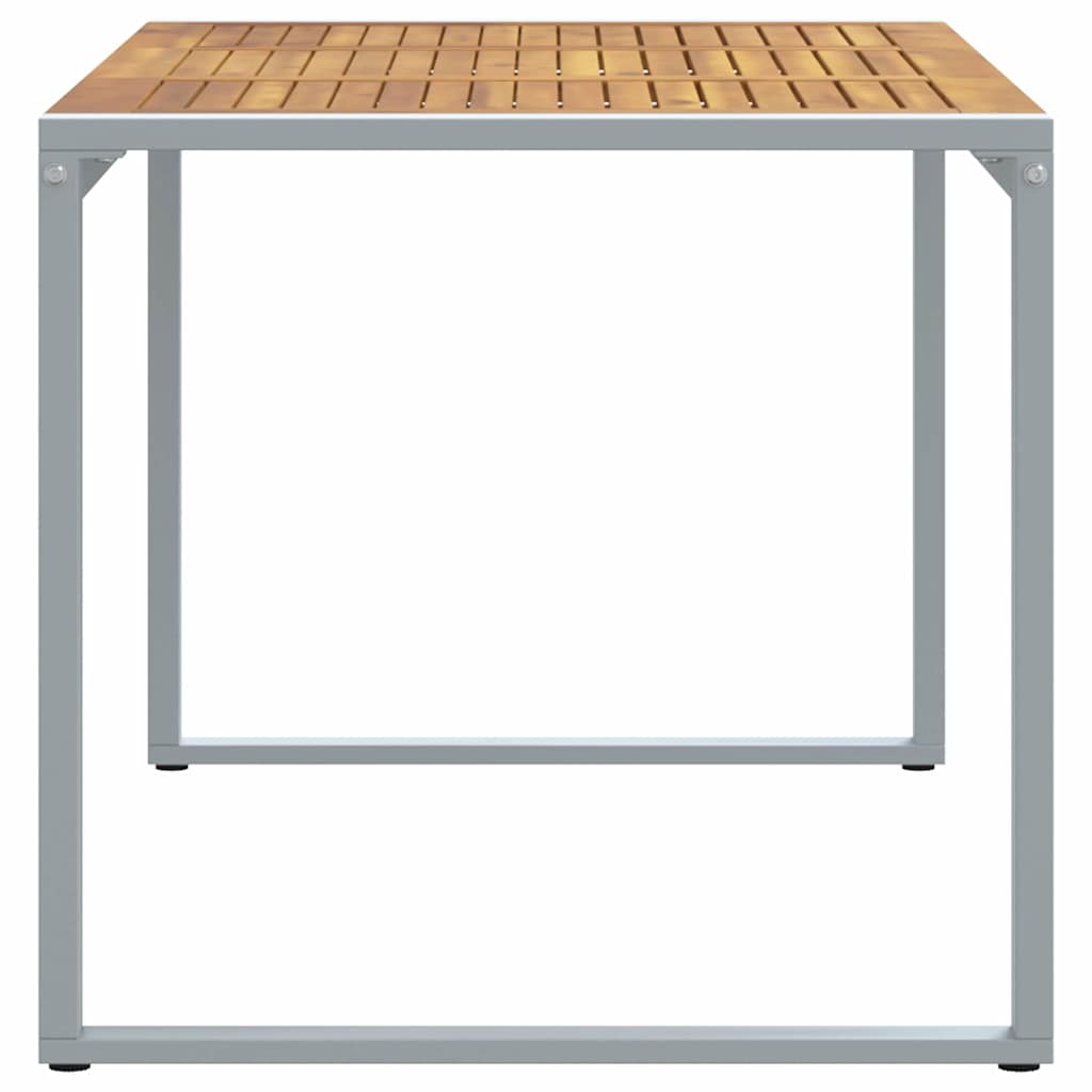 Tuinstafel Grijs 140 x 80 x 75 cm Massief Acaciahout