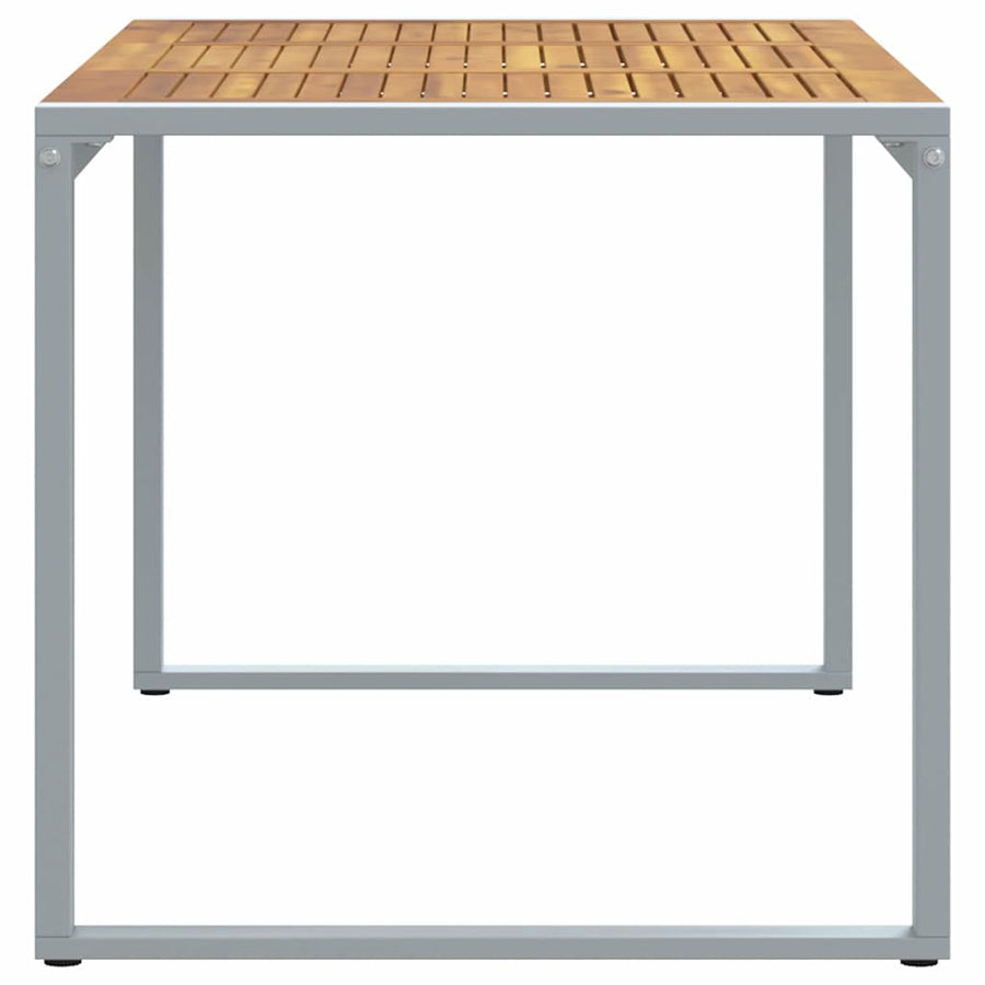 Tuinstafel Grijs 140 x 80 x 75 cm Massief Acaciahout