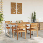 Tuin eettafel 160x80x75 cm massief acaciahout grijs staal