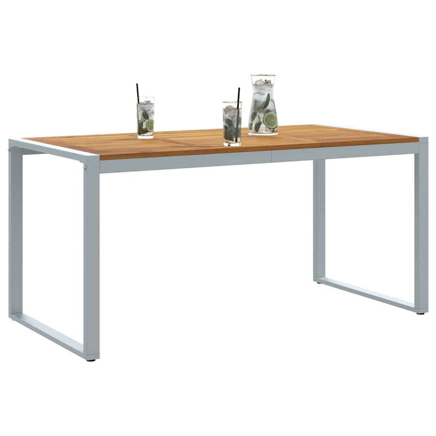 Tuinstafel Grijs 160 x 80 x 75 cm Massief Acaciahout
