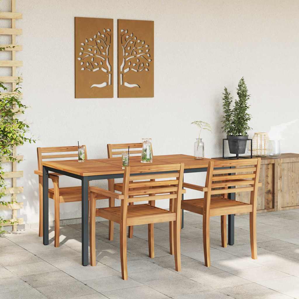 Buiten Tafel Natuurlijk en Zwart 150 x 90 x 75 cm