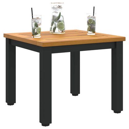 Buiten Tafel Natuurlijk en Zwart 45 x 45 x 38 cm