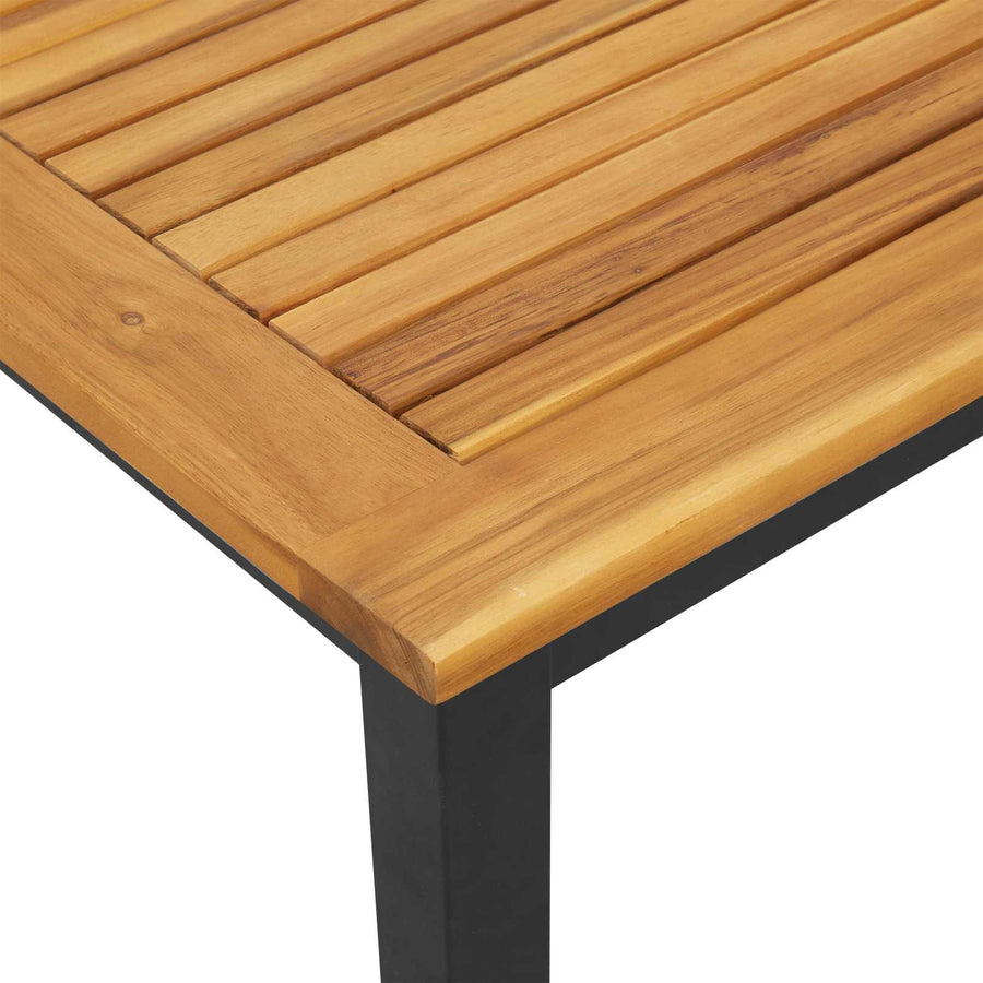 Ligbed 200 X 55 X 35 Cm Massief Acaciahout Naturel en zwart