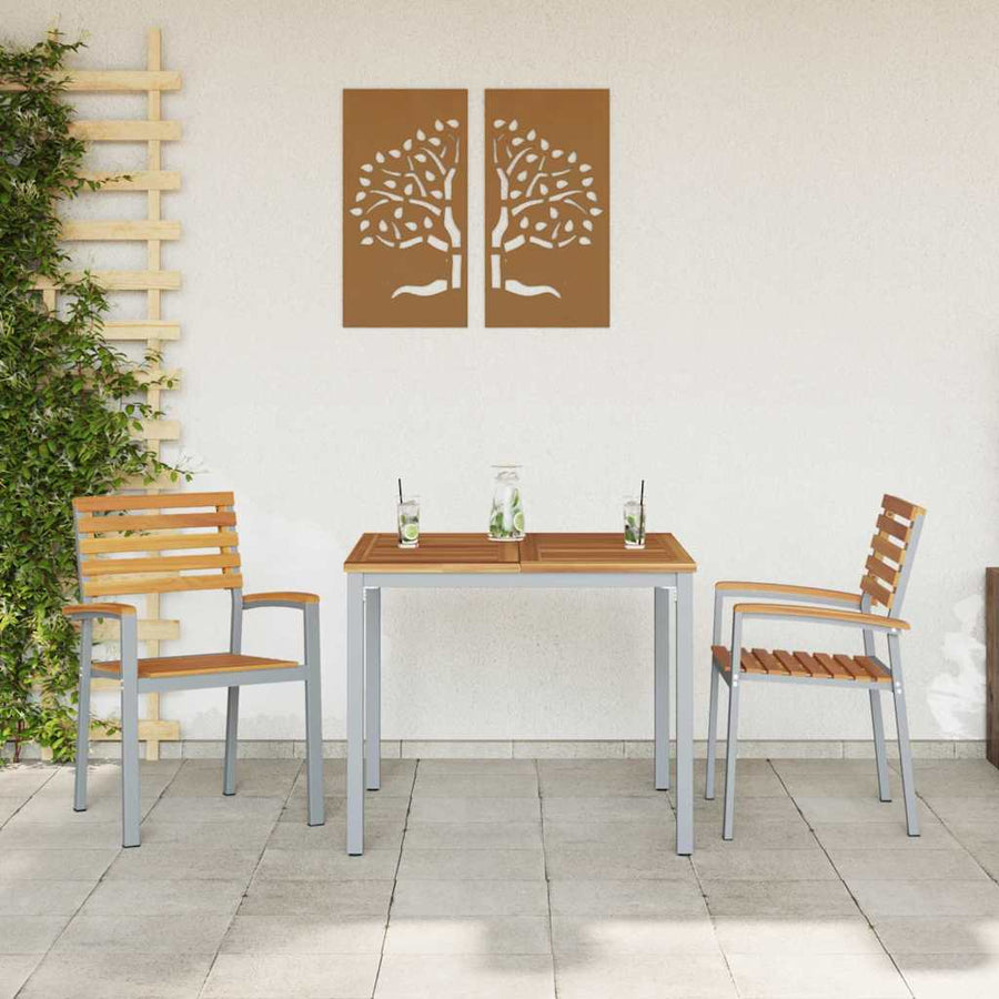 Tuinstoel 2 pcs Bruin 56 x 57 x 87 cm Massief Acaciahout