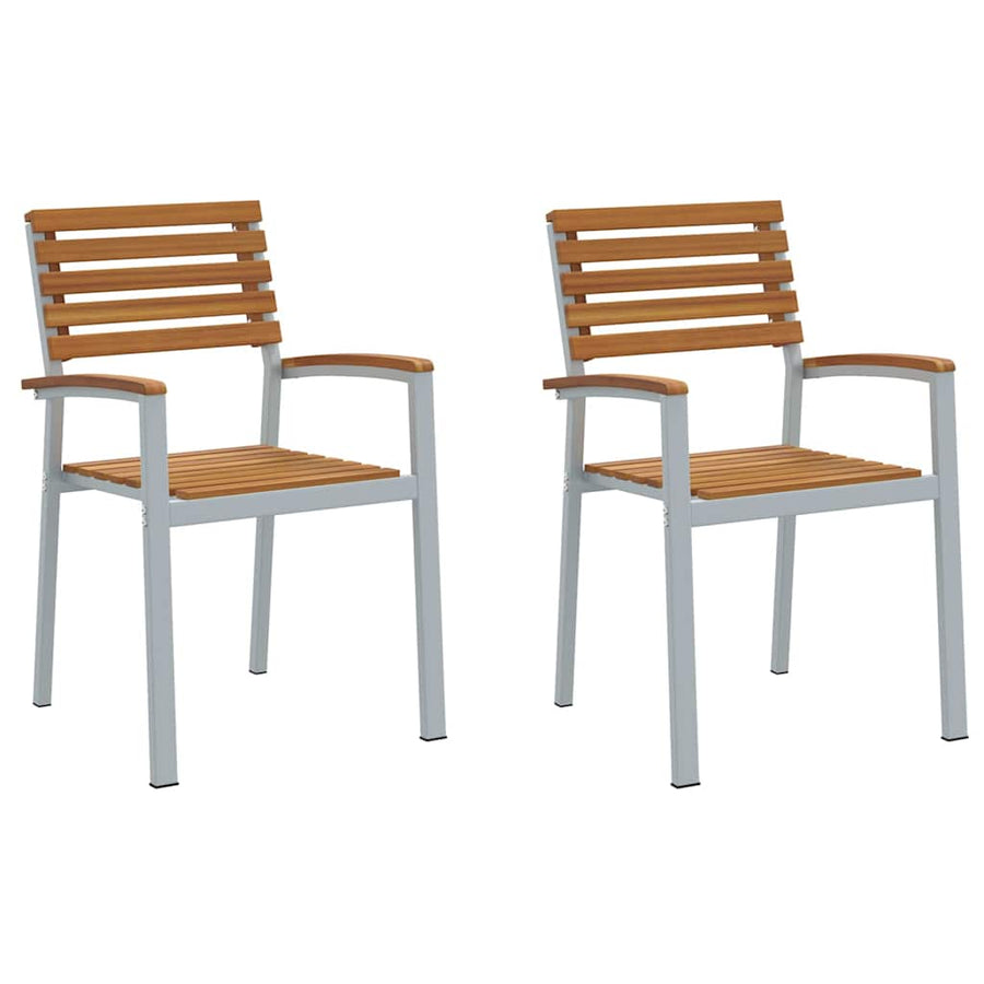 Tuinstoel 2 pcs Bruin 56 x 57 x 87 cm Massief Acaciahout