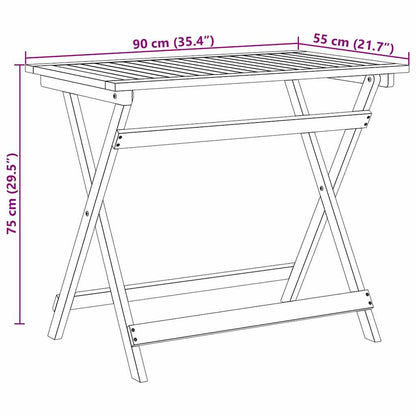 Tuinstafel Bruin 90 x 55 x 75 cm Massief Acaciahout