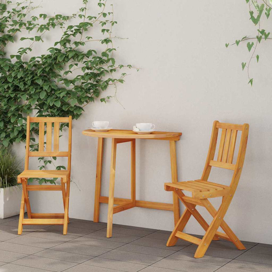 Tuinstoel 2 pcs Olie naturel 40 x 42 x 85 cm Massief Acaciahout