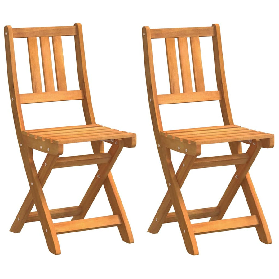 Tuinstoel 2 pcs Olie naturel 40 x 42 x 85 cm Massief Acaciahout
