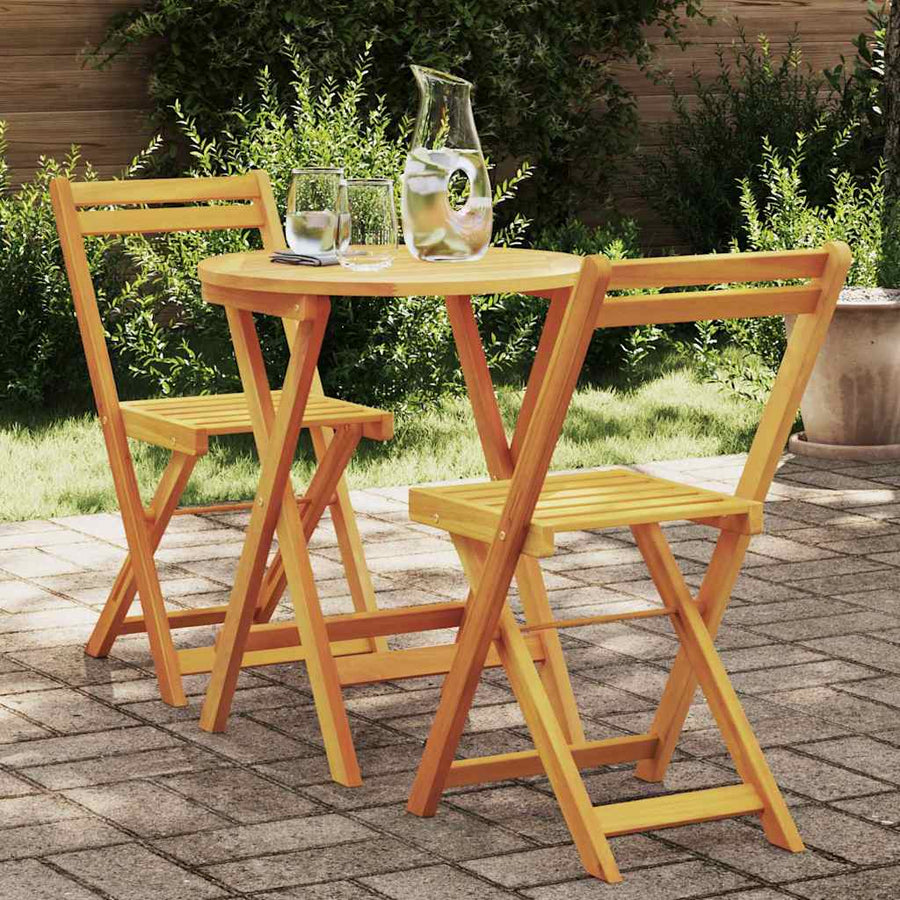 Tuin eettafelset 3 pcs Olie naturel Massief Acaciahout