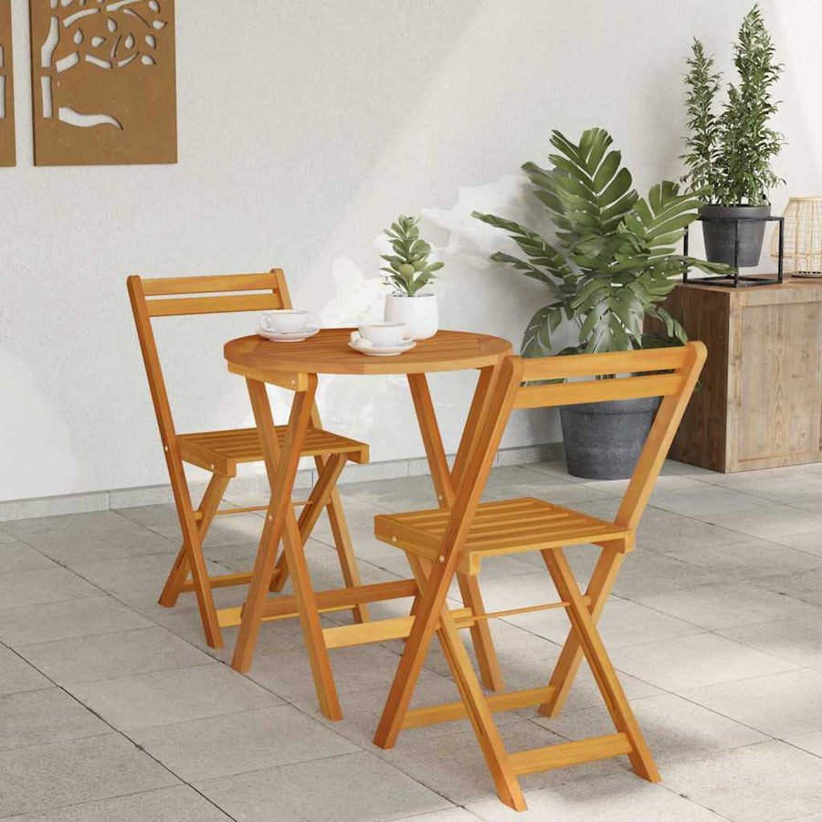 Tuin eettafelset 3 pcs Olie naturel Massief Acaciahout