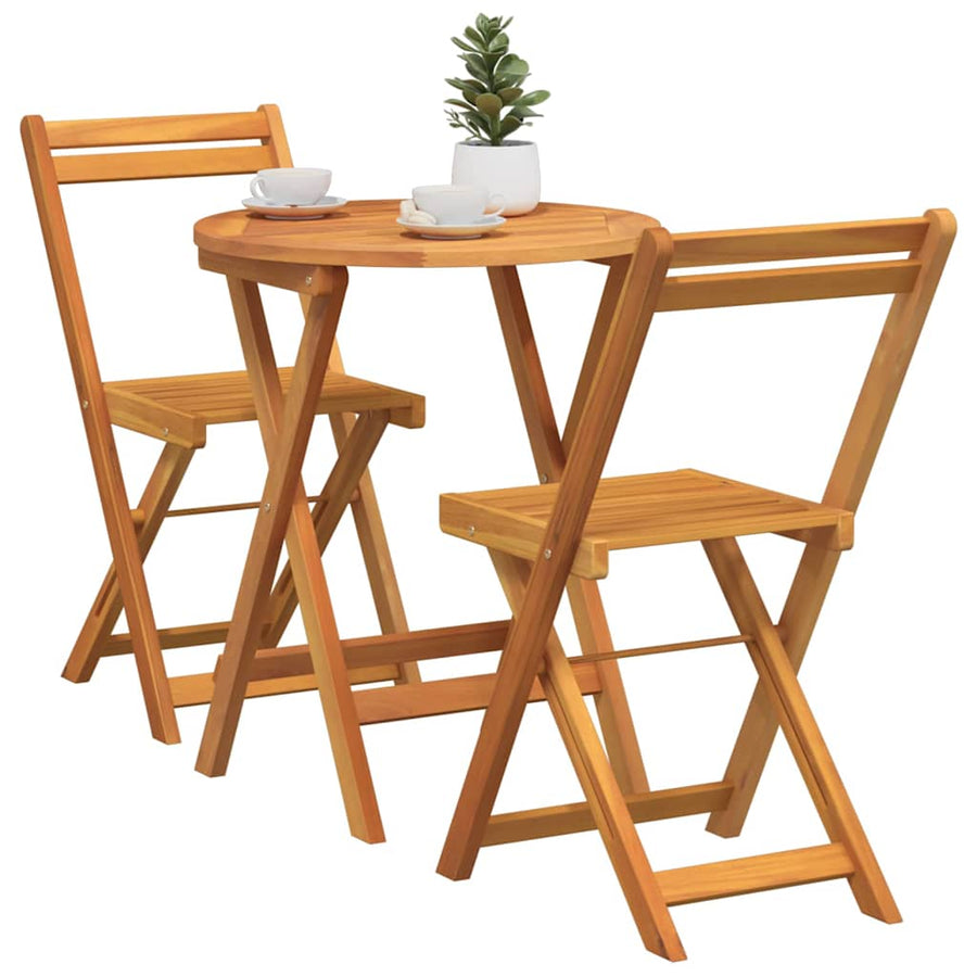 Tuin eettafelset 3 pcs Olie naturel Massief Acaciahout