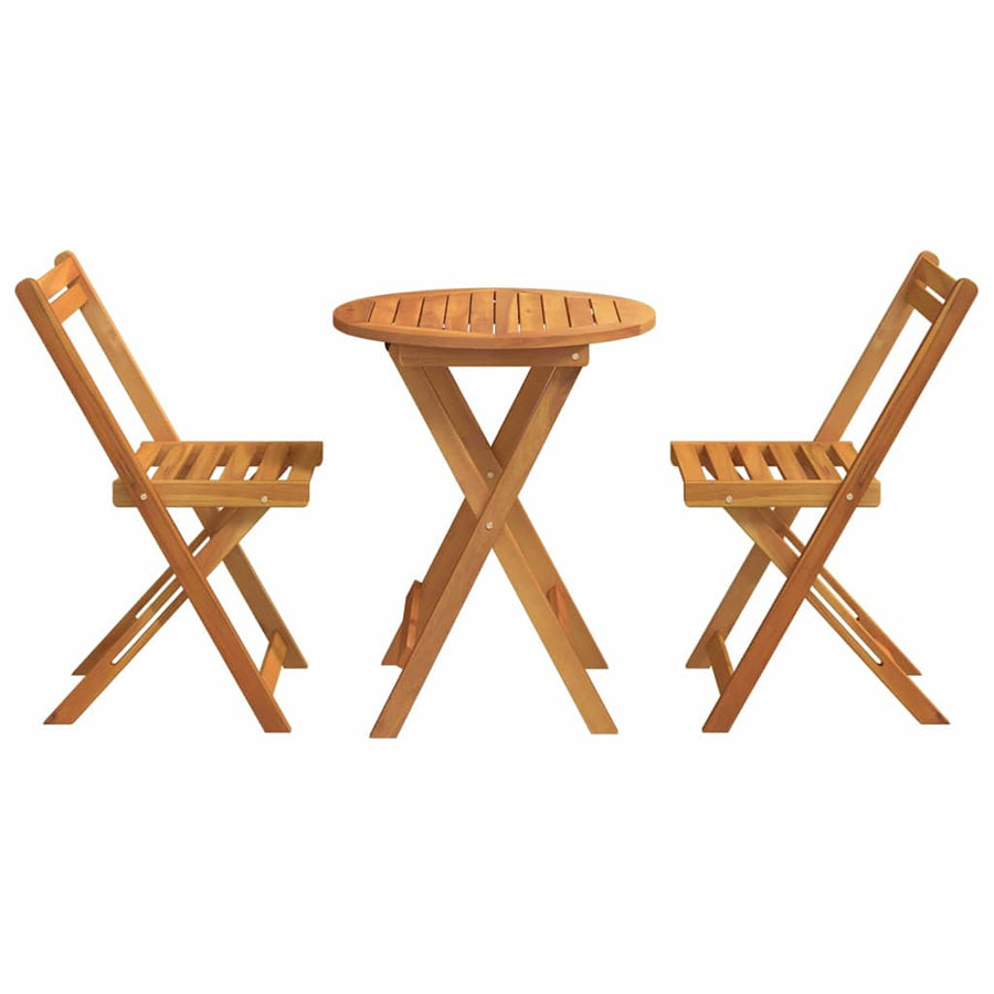 Tuin eettafelset 3 pcs Olie naturel Massief Acaciahout