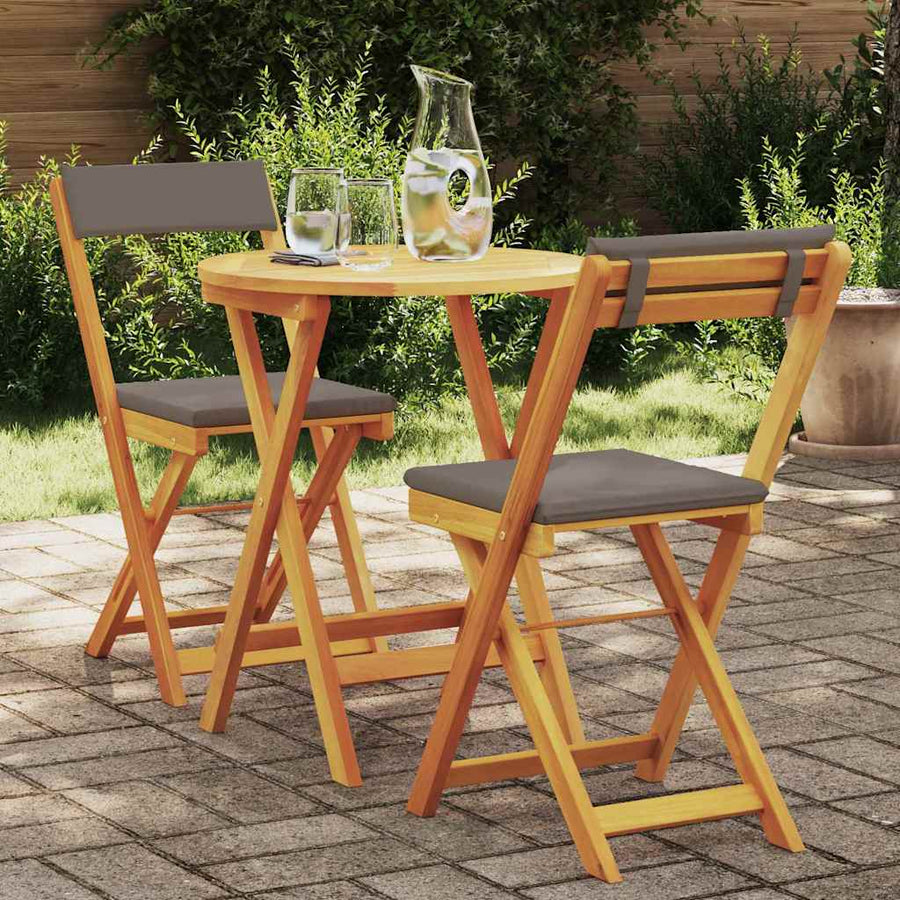 Tuin eettafelset 3 pcs Olie naturel Massief Acaciahout