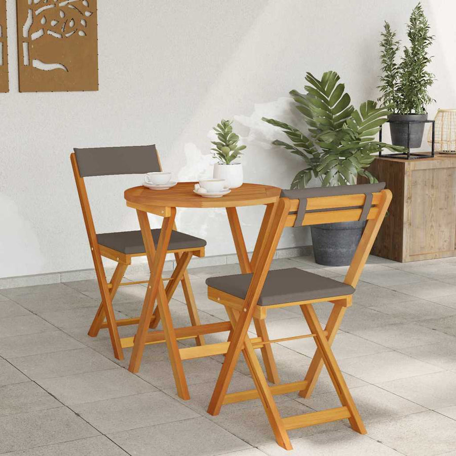 Tuin eettafelset 3 pcs Olie naturel Massief Acaciahout