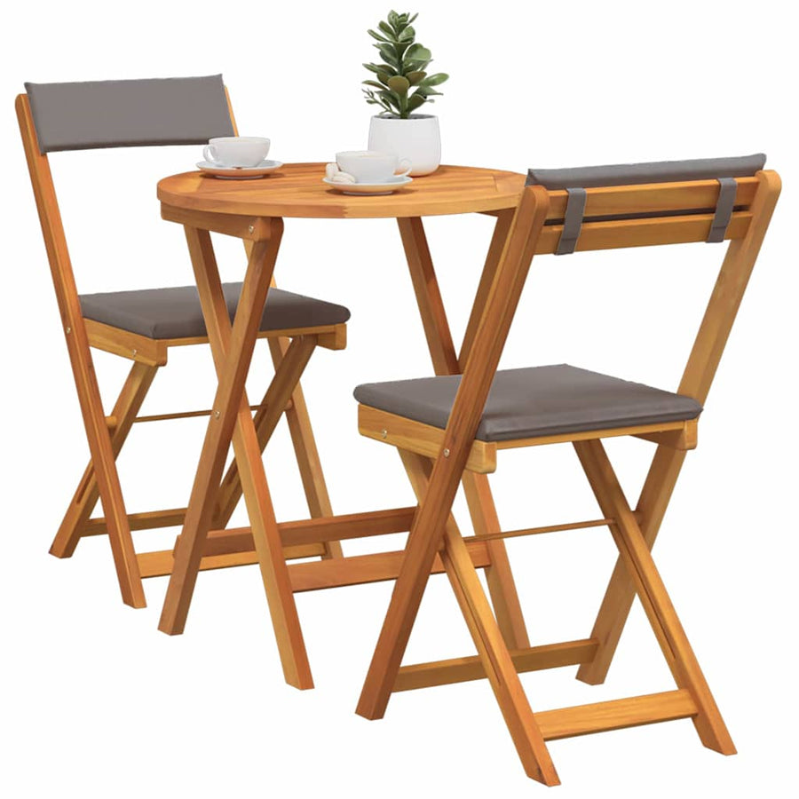 Tuin eettafelset 3 pcs Olie naturel Massief Acaciahout