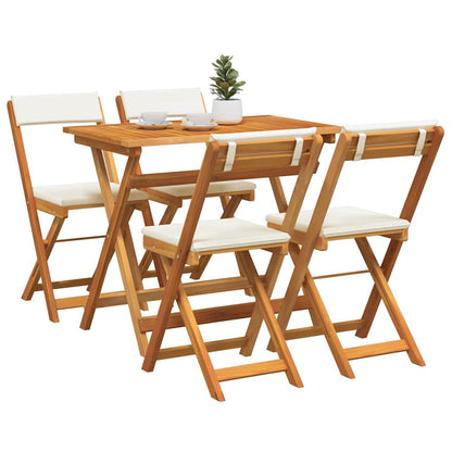 Bistroset met kussen 5 pcs Olie naturel Massief Acaciahout