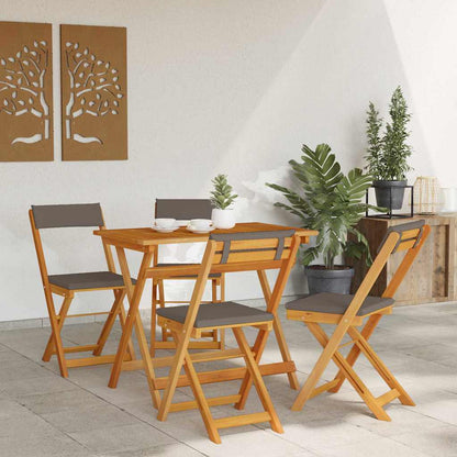 Bistroset met kussen 5 pcs Olie naturel Massief Acaciahout