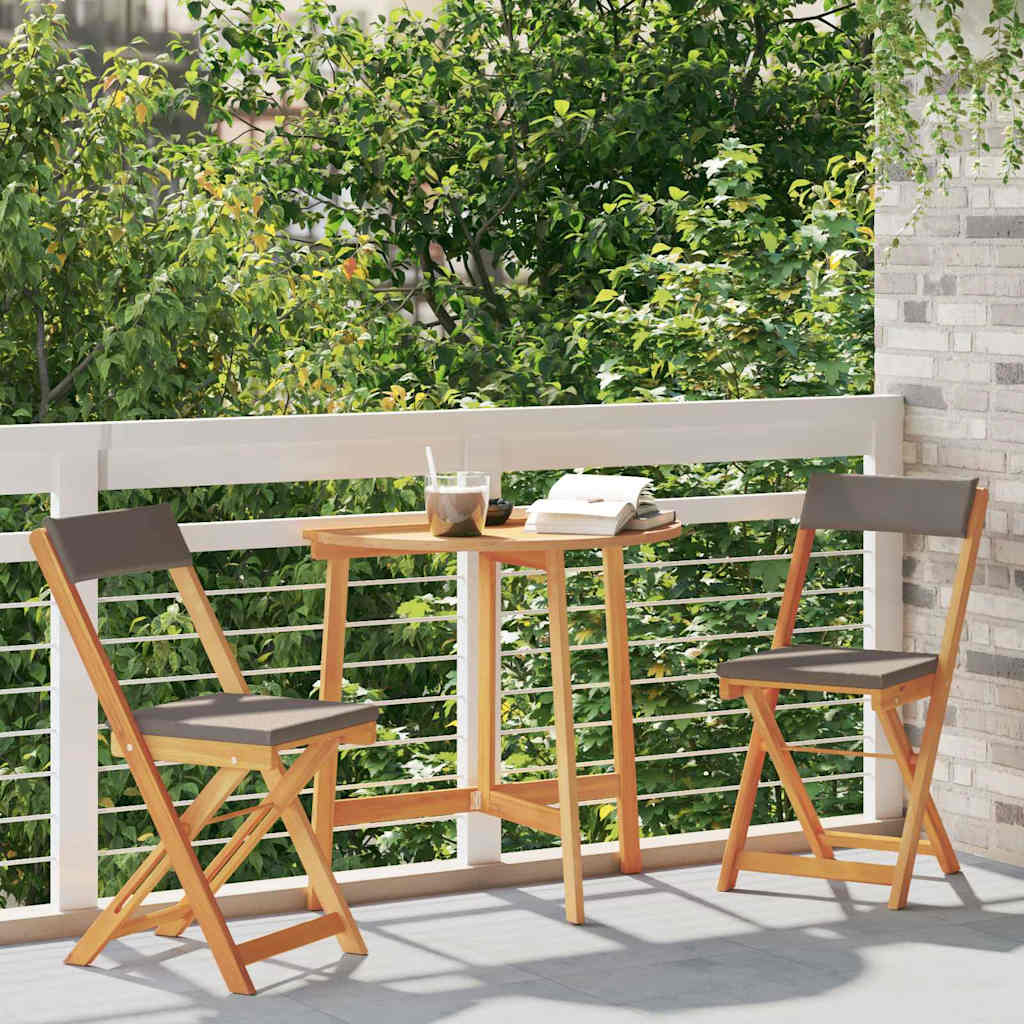 Bistroset met kussen 3 pcs Olie naturel Massief Acaciahout