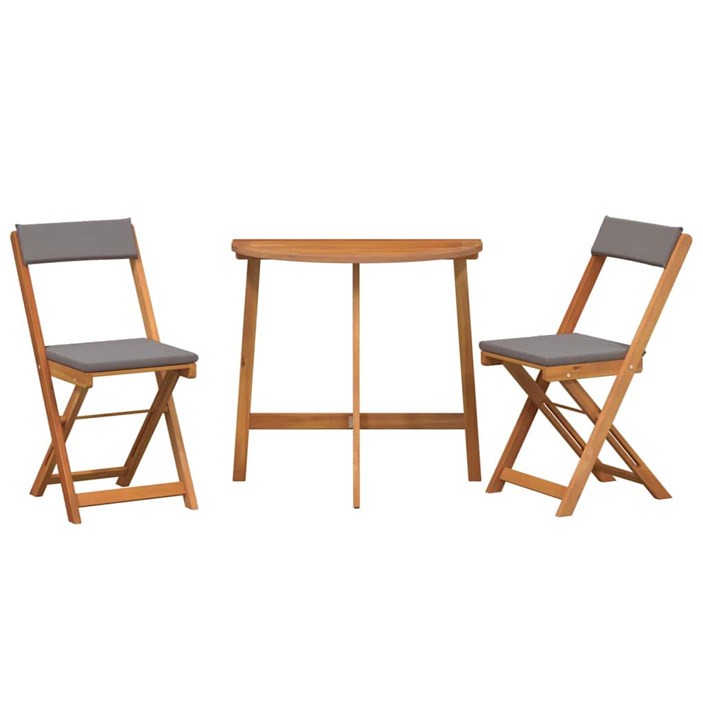 Bistroset met kussen 3 pcs Olie naturel Massief Acaciahout