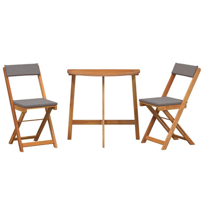 Bistroset met kussen 3 pcs Olie naturel Massief Acaciahout