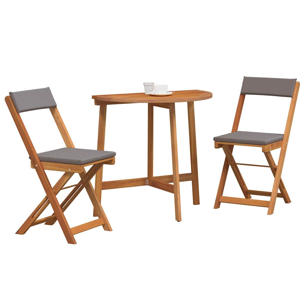Bistroset met kussen 3 pcs Olie naturel Massief Acaciahout
