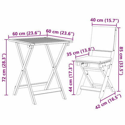 Bistroset 3 pcs Olie naturel Massief Acaciahout