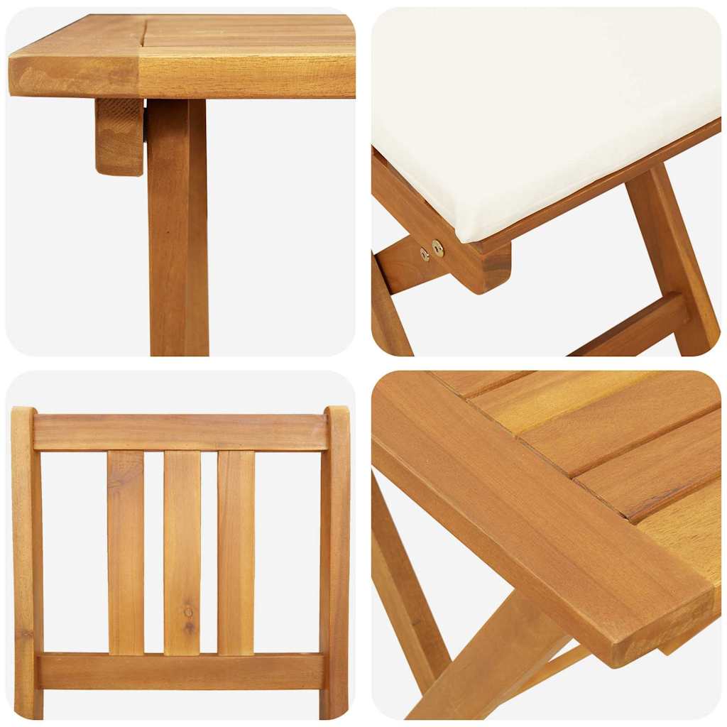 Bistroset met kussen 3 pcs Olie naturel Massief Acaciahout