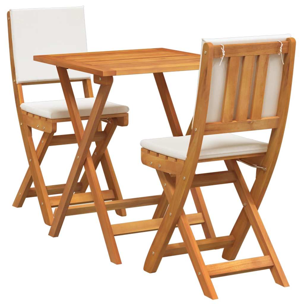 Bistroset met kussen 3 pcs Olie naturel Massief Acaciahout