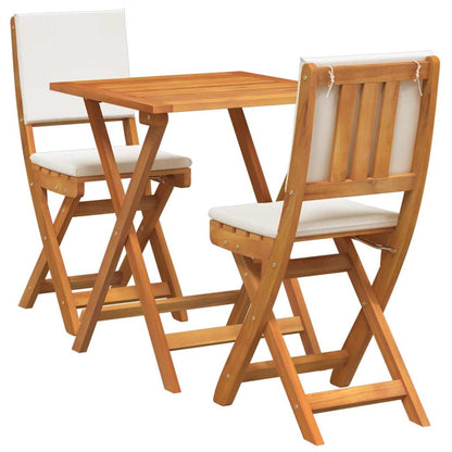 Bistroset met kussen 3 pcs Olie naturel Massief Acaciahout