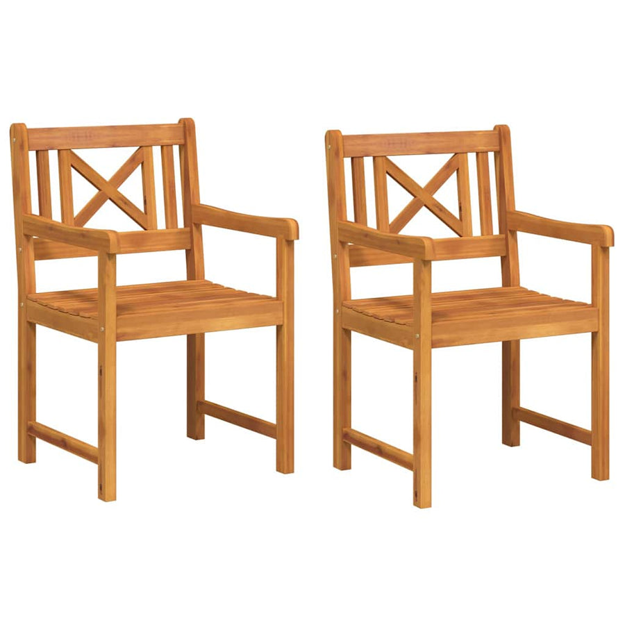 Tuinstoel 2 Pcs 56 X 56 X 90 Cm Massief Acaciahout 56 x 55,5 x 90 cm
