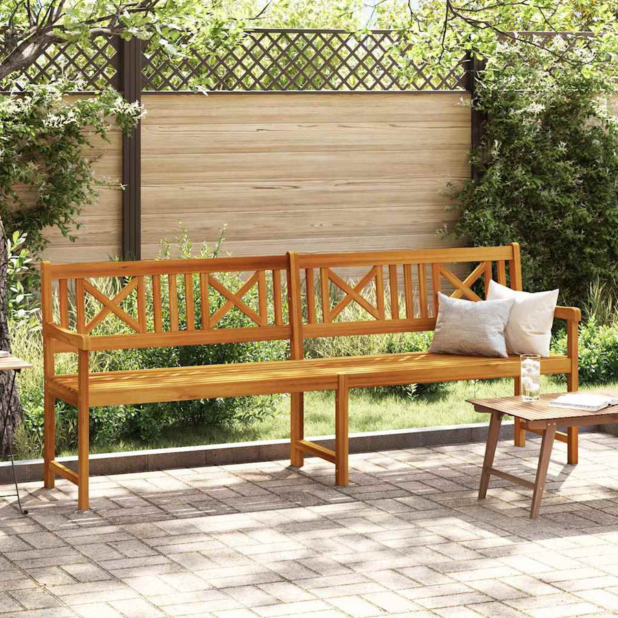 Tuinbank Bruin 220 X 56 X 90 Cm Massief Acaciahout 219 x 55,5 x 90 cm Kruisrugleuning