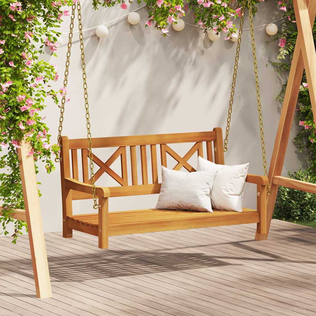Schommelbank Bruin 110 X 56 X 58.5 Cm Massief Acaciahout Kruis-rugleuning